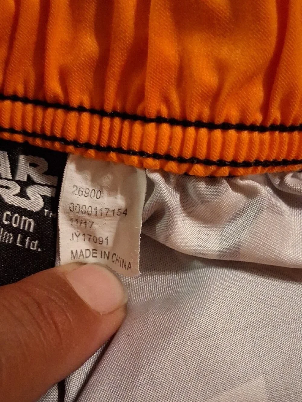 Star Wars Men’s Black and White Graphic Swim Board Shorts with Orange Drawstring